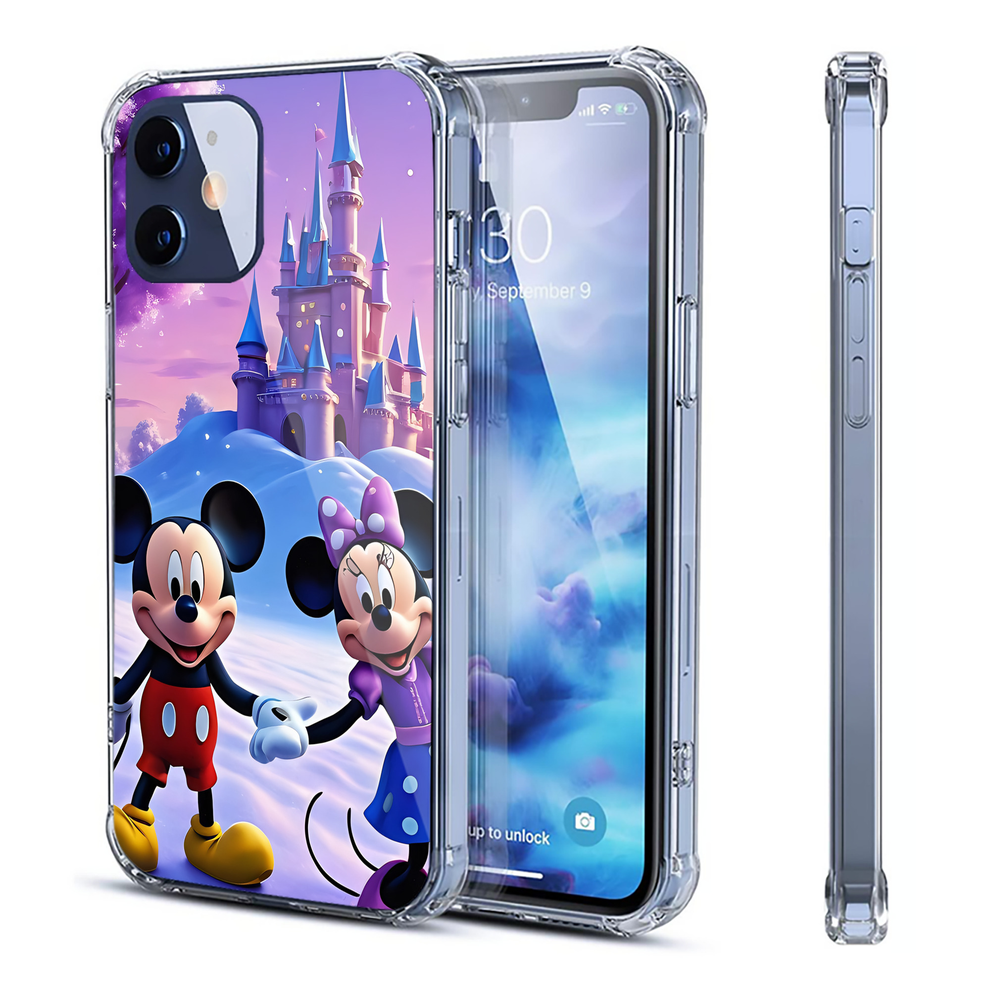 （画像用） ミッキーマウス Mickey Mouse 【iPhone 12シリーズ対応】透明スマホケース（クリアソフトケース）